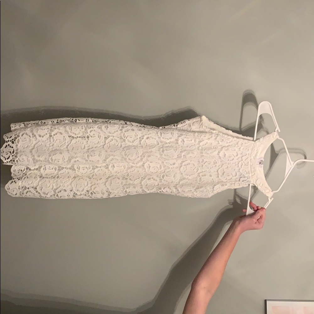 Girls White Lace Formal Dress